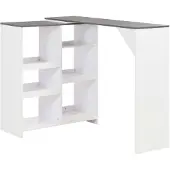 vidaXL Barbord med flyttbar hylla vit 138x39x110 cm
