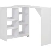 vidaXL Barbord med flyttbar hylla vit 138x39x110 cm