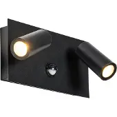 QAZQA Utomhusvägglampa svart inkl LED 2-ljus rörelsesensor - Simon