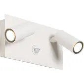 QAZQA Utomhusvägglampa vit inkl LED 2-ljus rörelsedetektor - Simon