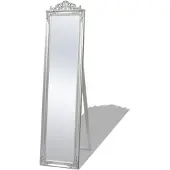 vidaXL Fristående spegel i barockstil 160x40 cm silver