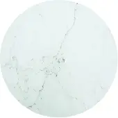 vidaXL Bordsskiva vit Ø70x0,8 cm glas med marmormönster