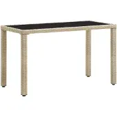 vidaXL Trädgårdsbord Beige 123x60x74 cm Polyrotting