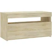 vidaXL Tv-bänk med LED-belysning sonoma-ek 75x35x40 cm