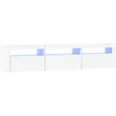 vidaXL Tv-bänk med LED-belysning vit 180x35x40 cm
