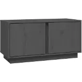 vidaXL Tv-bänk grå 80x35x40,5 cm massiv furu