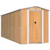 vidaXL Trädgårdsskjul ljusbrun 192x523x223 cm galvaniserat stål