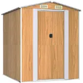 vidaXL Trädgårdsskjul ljusbrun 192x191x223 cm galvaniserat stål