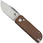 FOX Black NU-BOWIE, Stonewashed D2 Blade, Brown Micarta pocket knife