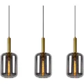 Lucide Glas pendellampa Joanet, dimbar, Aluminium / grå / zink, Vardagsrum / matsal, Glas, Pendellampa