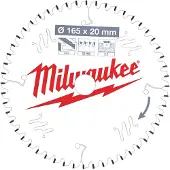 Milwaukee Sågklinga för trä 4932471296; 165x20x2,2 mm; Z52; -5°
