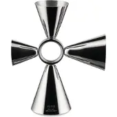 Alessi Tending Box Gia28 - Quadri Combo Jigger Cocktail Measuring Cup 18/10 Rostfritt stlkropp med central ring och fyra 1,5 3 4 och 6 cl dosers