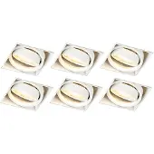 QAZQA Set med 6 infällda spotlights vita GU10 vridbara utan ram - Oneon