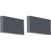 QAZQA Set med 2 utomhusvägglampor mörkgrå 17,5 cm inkl LED - Batt