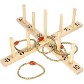 Pure Hoopla game with 5 sisal rings, Kasta ring, 3 År