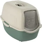 Rotho Bailey, Katt, Kattsandlåda med tak, Grön, Vit, Hake, Kol, 560 mm