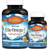 Carlson Labs Carlson, Vild norsk, Elite Omega-3 pärlor, Naturlig Citron, 1 600 mg, 120 mjuka kapslar (800 mg per mjuk kapsel)
