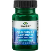 Swanson Health Astaxantin och zeaxantin, 60 mjukgelkapslar