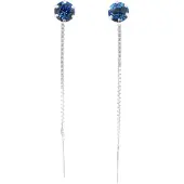 Silver Bar zirkon örkedja blå 4 mm 8294