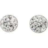 Silver Bar konvex örhängen pave klar 10 mm 3558