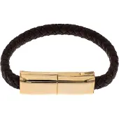 Silver Bar USB-laddnigskabel-armband brun C-serien Android 18,5 cm 2289