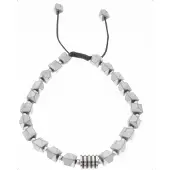 Silver Bar hematit prisma armband grå justerbärt 2197