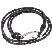 Silver Bar Krok läder armand stål-läder brun 19,5 cm 7802