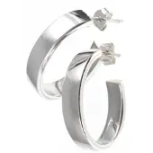 Silver Bar Oval halvcreoler 23 mm 778