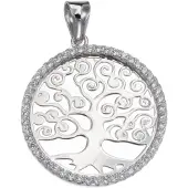 Silver Bar Tree of Life zirkon hängsmycke 24 mm 7260