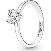 Pandora Stackable Sparkling Heart Solitaire Sterling silver ring 191165C01-52