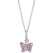 Nordahl Jewellery barn fjäril pink halsband 825 163
