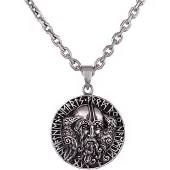 Northern Viking Jewelry Huginn and Muninn Raven Runes silver berlock NVJ-H-RS076