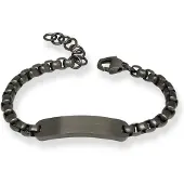 Ace of Spades armband med gravyrplatta Gunmetal SSB-8644GP/19+3cm