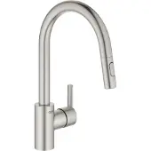 GROHE Feel etgr köksdusch dubbel - Ettgrepps köksblandare, C-pip, noll, högt utlopp, supersteel