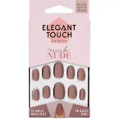 Elegant Touch Polerade Färgade Naglar Med Lim Ovala #mink Nude