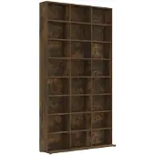 vidaXL CD-hylla rökfärgad ek 102x23x177,5 cm konstruerat trä