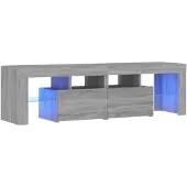 vidaXL Tv-bänk med LED-belysning grå sonoma 140x36,5x40 cm