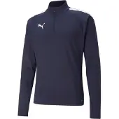 Puma Träningströja teamLIGA 1/4 Blixtlås - Navy/White, storlek Medium