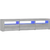 vidaXL Tv-bänk med LED-belysning grå sonoma 180x35x40 cm