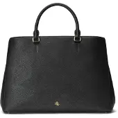 Ralph Lauren för kvinnor. 431898556005 Hanna stor satchelväska i svart läder (OSFA), Casual, Hud