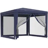 vidaXL Partytält med 4 nätväggar, Blått, 3x3 m, HDPE