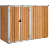 vidaXL Trädgårdsskjul brun 225x89x161 cm galvaniserat stål