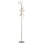 JUST LIGHT LED golvlampa Curls, dimbar, Brun / mässing, Vardagsrum / matsal, Aluminium / grå / zink, Modern, LED-golvlampa