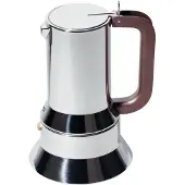 Alessi 9090 10 koppars mokabryggare. brunt handtag