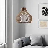TEMAR LIGHTING Hänglampa Barrel , dimbar, Ljust trä, Vardagsrum / matsal, Trä, Lantlig / rustik, Pendellampa
