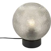 QAZQA Design bordslampa svart med rökglas - Chico