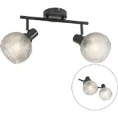 QAZQA Design spotlight svart med rökglas 2-ljus - Chico