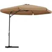 vidaXL Trädgårdsparasoll med stålstång 300 cm taupe