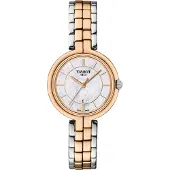 Tissot Flamingo-serie Kvartsverk 50M Vattentåligt Armbandsur 26Mm Vit Urtavla Rostfritt Stålboett Rostfritt Stålarmband T094.210.22.111.00 Regular Watch Box,White Dial beige