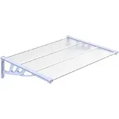 vidaXL Entrétak grå och transparent 122x90 cm polykarbonat